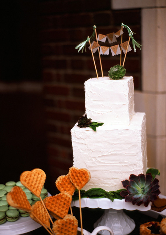 Succulent Cake with Bunting Cake Topper