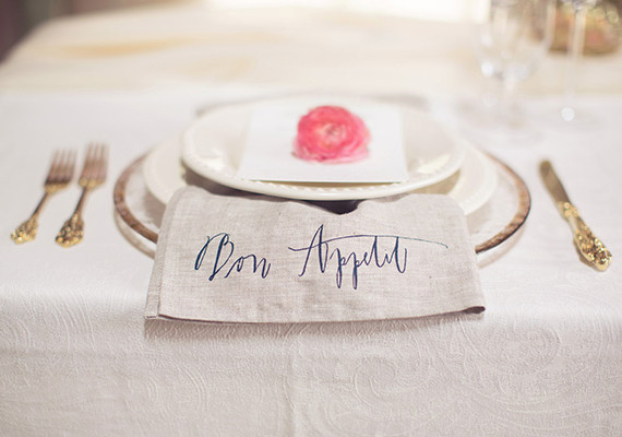 Calligraphed Natural Napkins