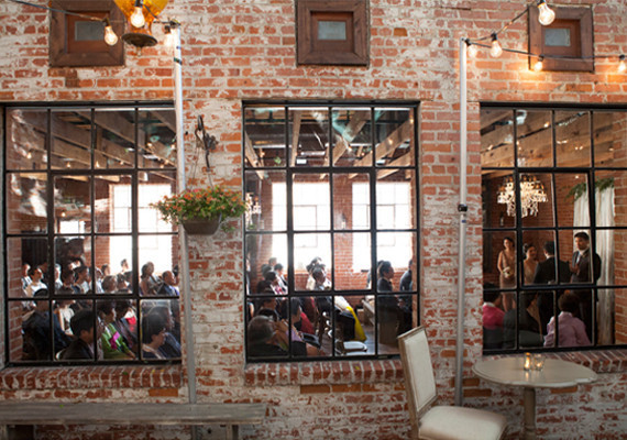 Carondelet House Ceremony Windows with Exposed Brick
