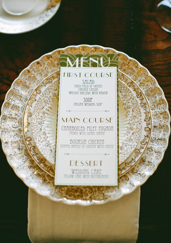 The Great Gastby Themed Menu