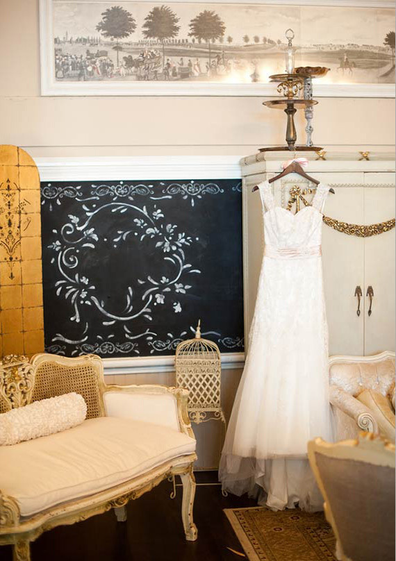 David's Bridal Lace Gown in a Garden Estate