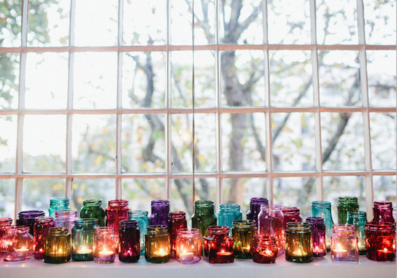 Mixed Jewel Tone Jars and Votives