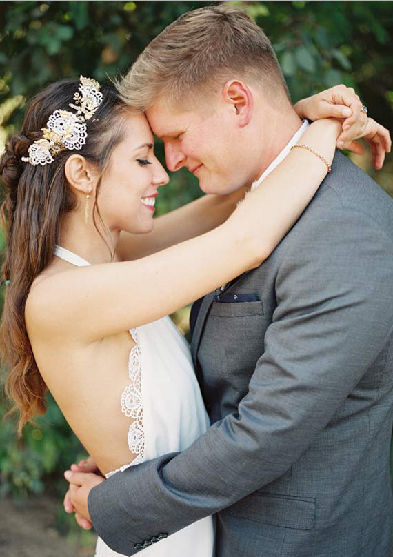 Embroidered Boho Headpiece and Grey Suit