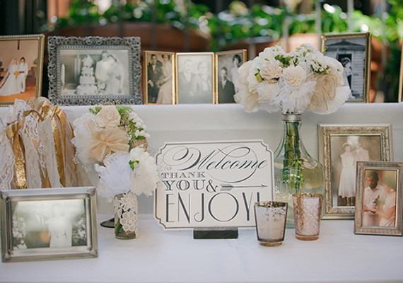 Welcome and Thank You Table with Family Photos