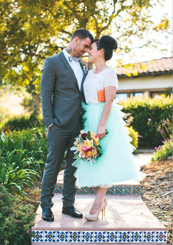 Whimsical Mexican Tile and Tiered Tulle Skirt