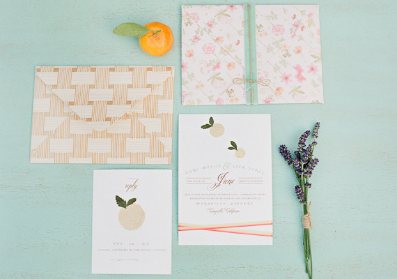 Peach and Lavender Illustrated Invitations