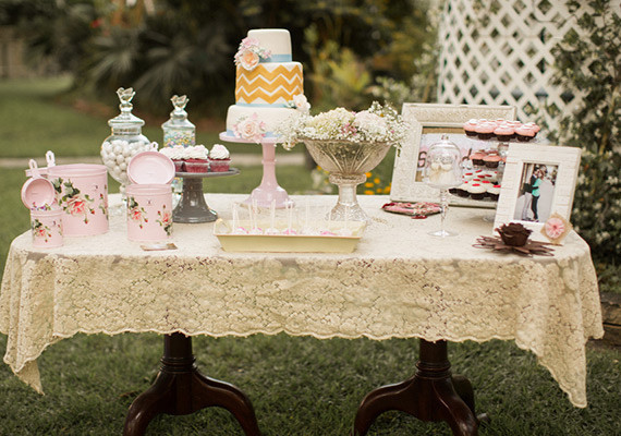 Lace Linen Vintage Dessert Table
