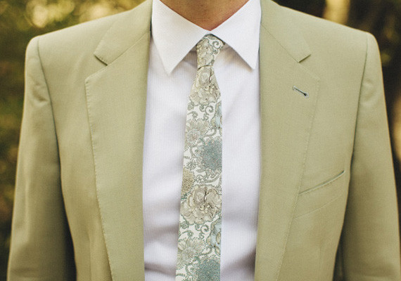 Sage Green Suit with Floral Tie