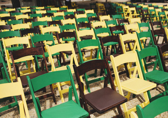 Yellow, Green and Brown Ceremony Chairs