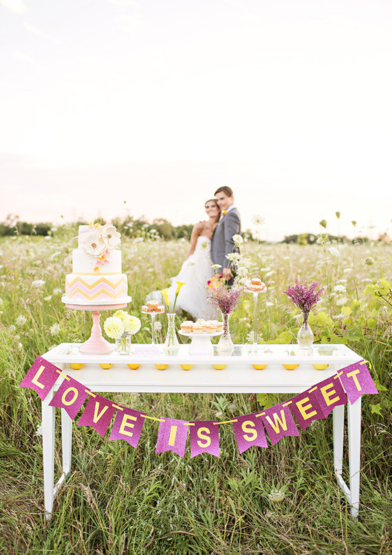 Love Is Sweet Purple and Yellow Bunting