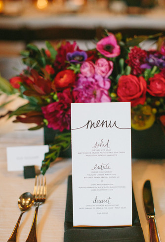 Menu Wedding Inspiration