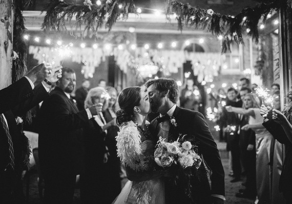 Vintage Austin Wedding Sparkler Sendoff