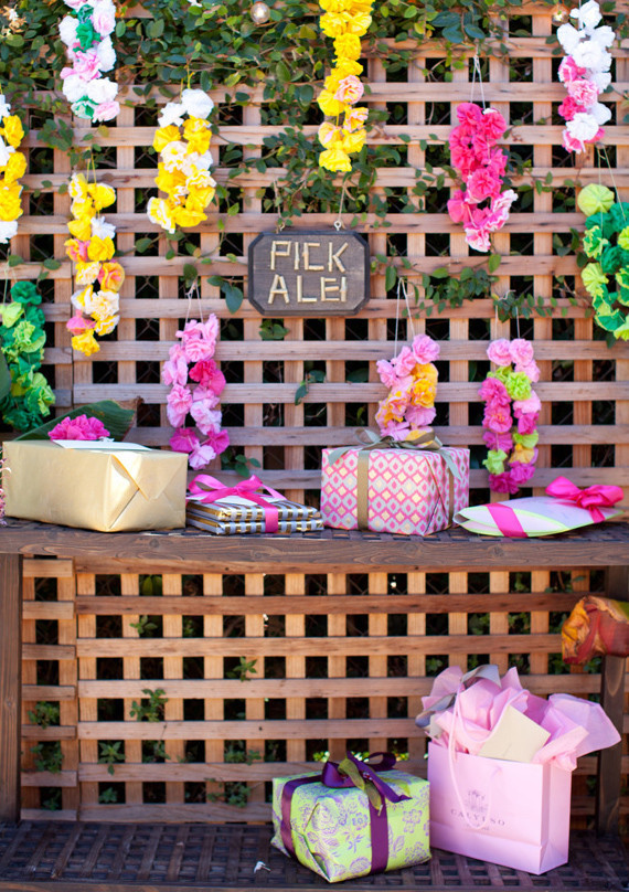 tiki bridal shower decor