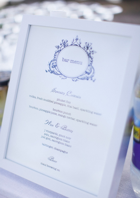 Menu Wedding Inspiration