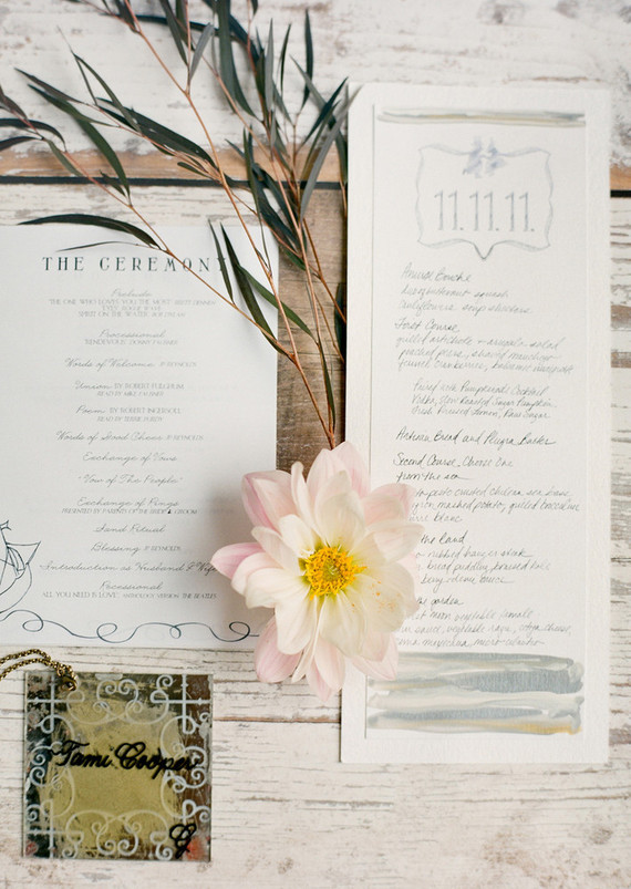 Nautical Wedding Menu