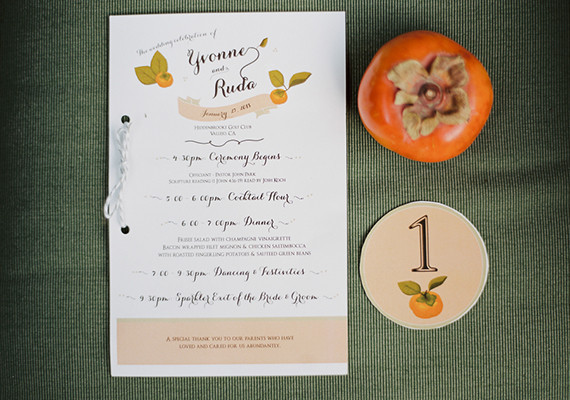 Napa Valley Wedding Orange Invitation Inspiration