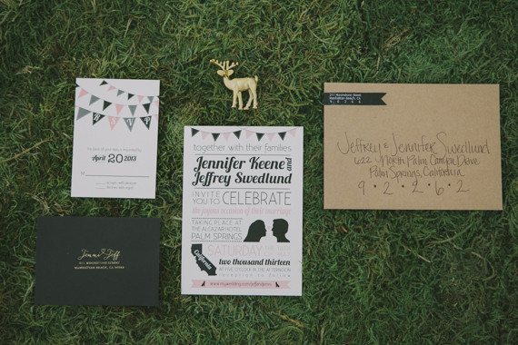 Whimsical Palm Springs Wedding Invitation