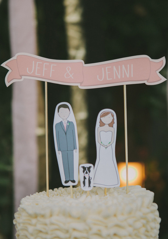Whimsical Palm Springs Wedding Cake Toppers