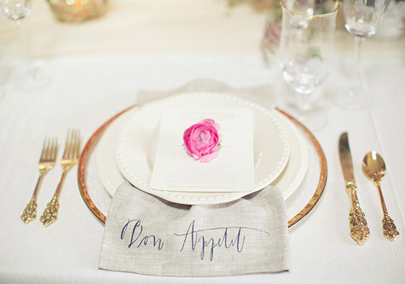 Vibrant Spring Wedding Place Setting