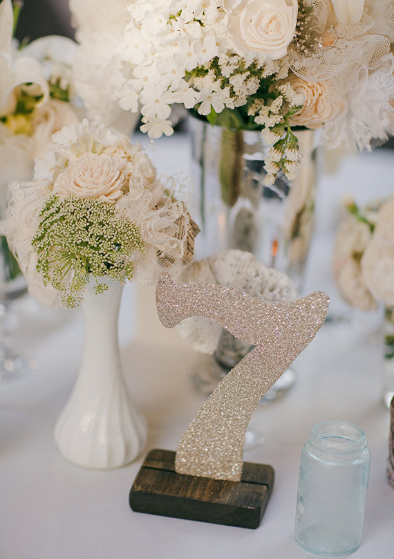 Vintage Glam Seattle Wedding Table Number