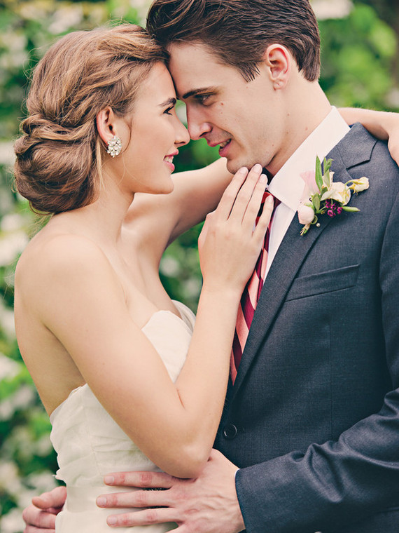 Vintage garden wedding portrait
