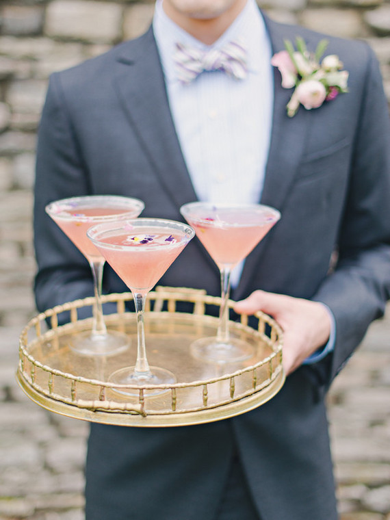 Vintage garden wedding food and drink