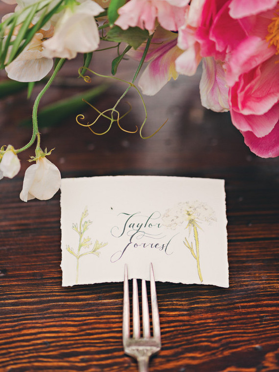 Vintage garden wedding place setting