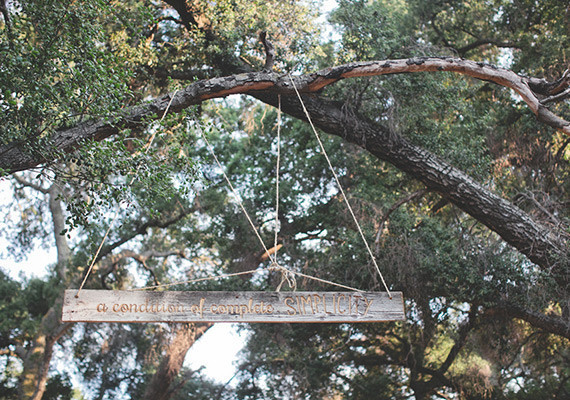 Vintage Woodland California Wedding Signage
