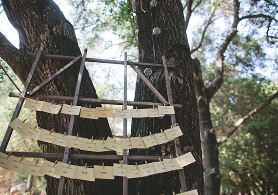 Vintage Woodland California Wedding Escort Cards Inspiration