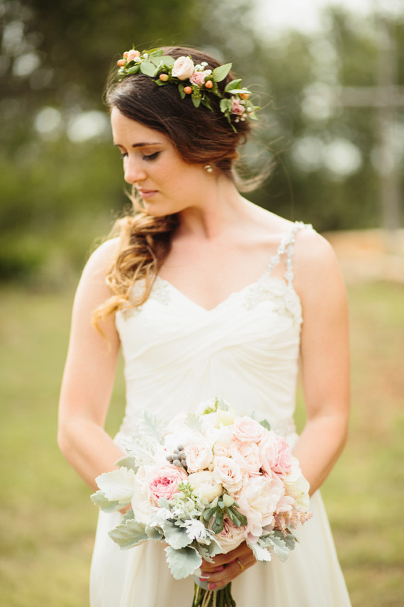 bride with flower crown