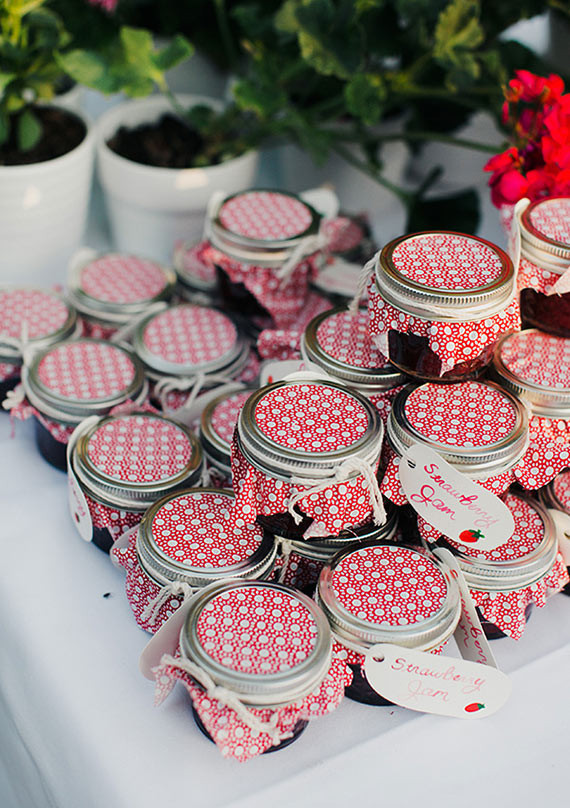 Strawberry jam wedding favors