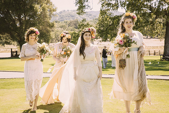 Vintage Carmel Wedding Bridesmaids