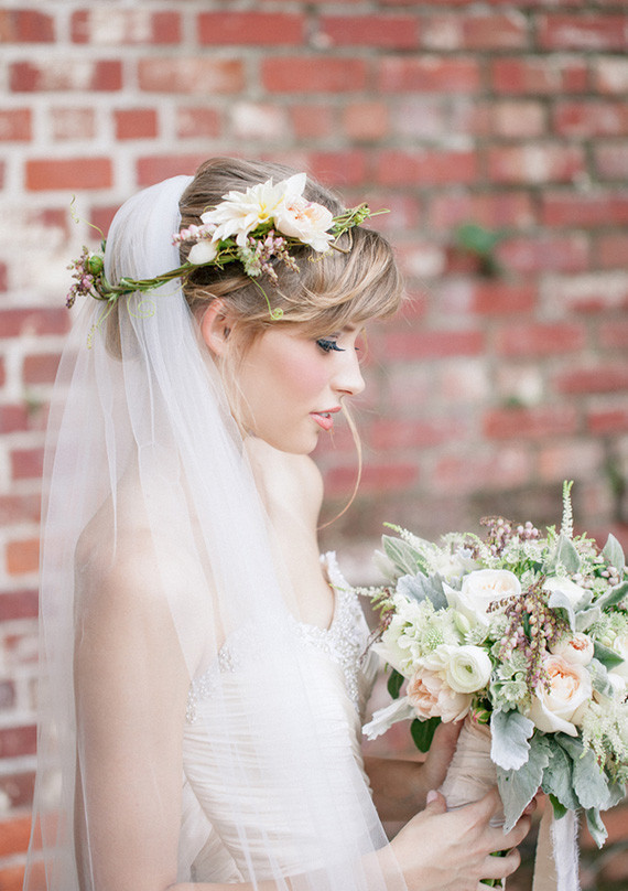 Soft Peach Wedding Hairpiece Inspiration