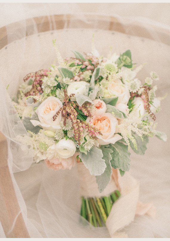Soft Peach Wedding Bouquets