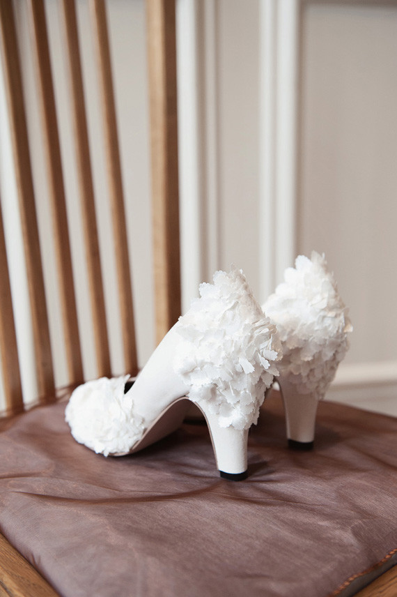 White wedding shoes
