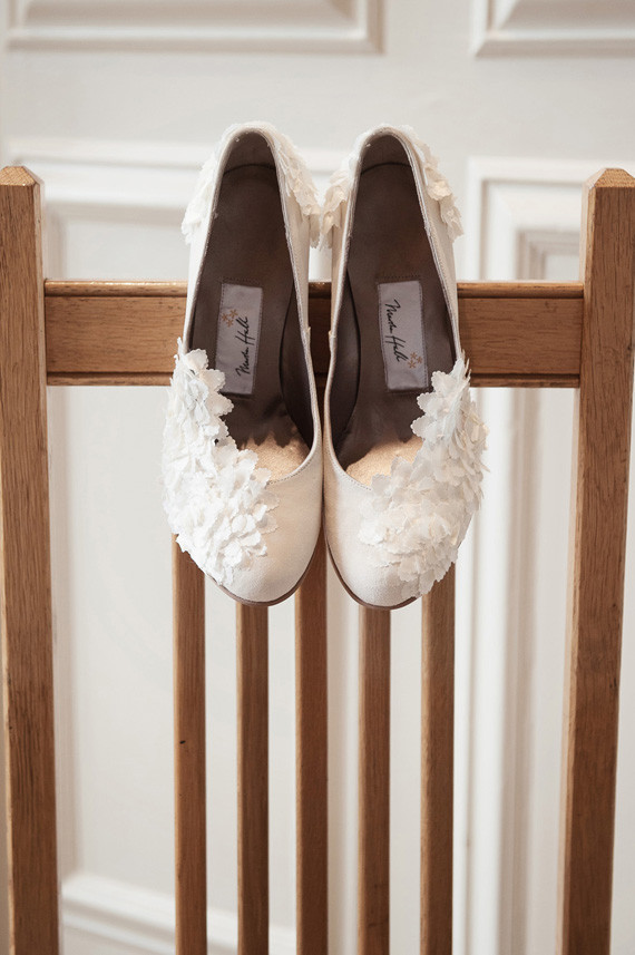 White wedding shoes