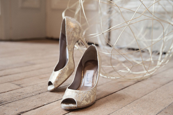 White wedding shoes