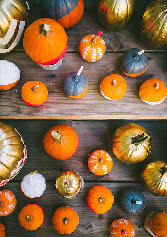Colored pumpkins