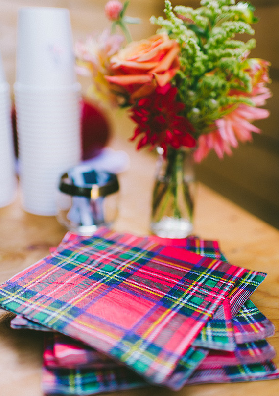 Plaid cocktail napkins