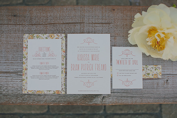 Southern Style California Wedding Invitations