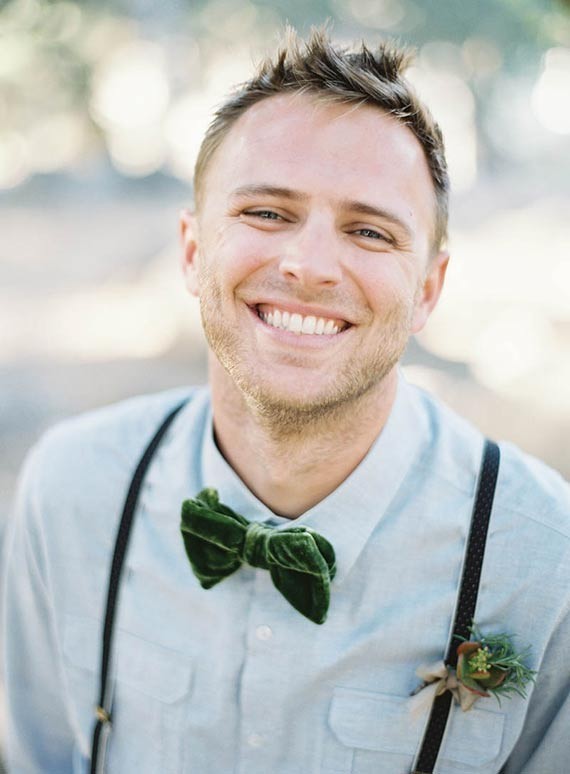 green wedding groom
