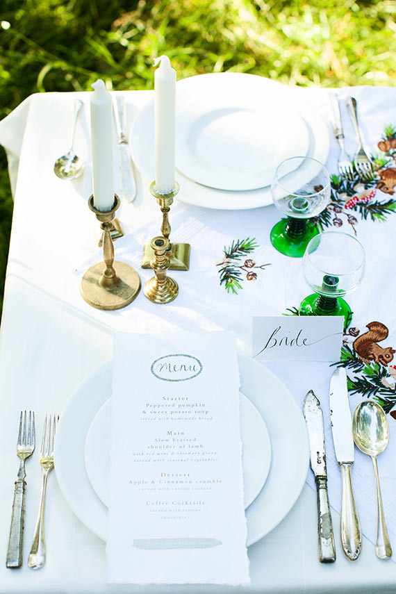 Woodland wedding placesetting Inspiration