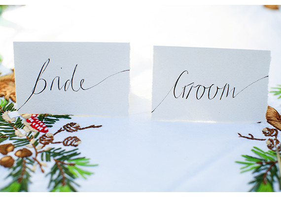 Woodland wedding escort cards