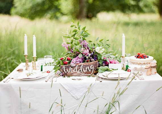 Woodland wedding dessert table