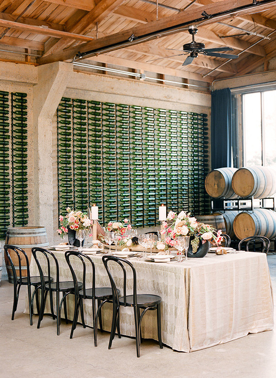 Romantic modern wedding tablescape