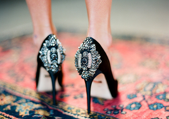 Black studded heels