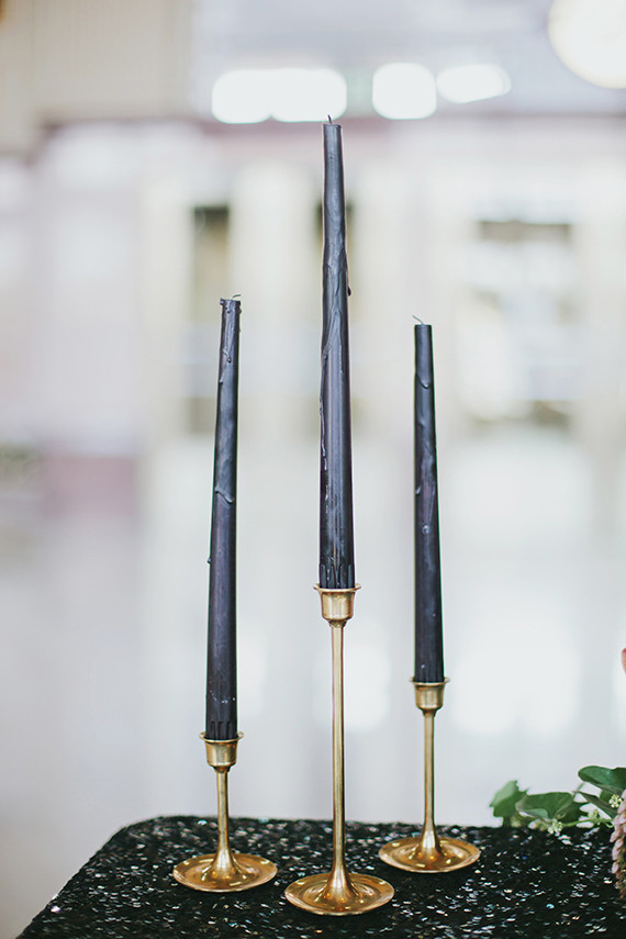 Art Deco black and gold candle sticks