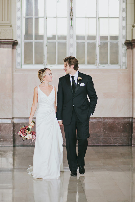 Black & gold wedding portrait