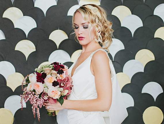 Light pink and maroon bouquet