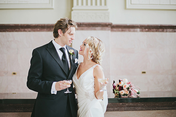 Black & gold wedding portrait